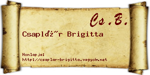 Csaplár Brigitta névjegykártya