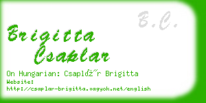 brigitta csaplar business card